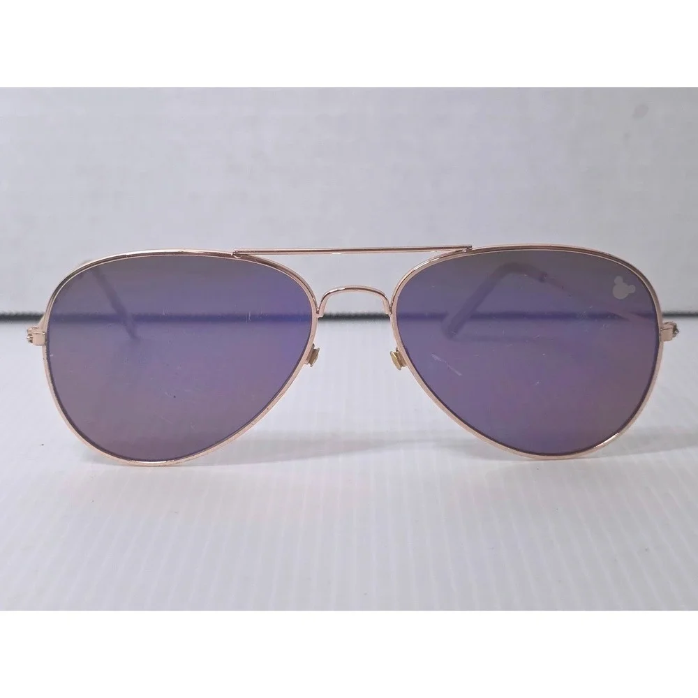 Disney Mickey Mouse Aviator Sunglasses Purple Tint Gold Tone Frame As Is‎